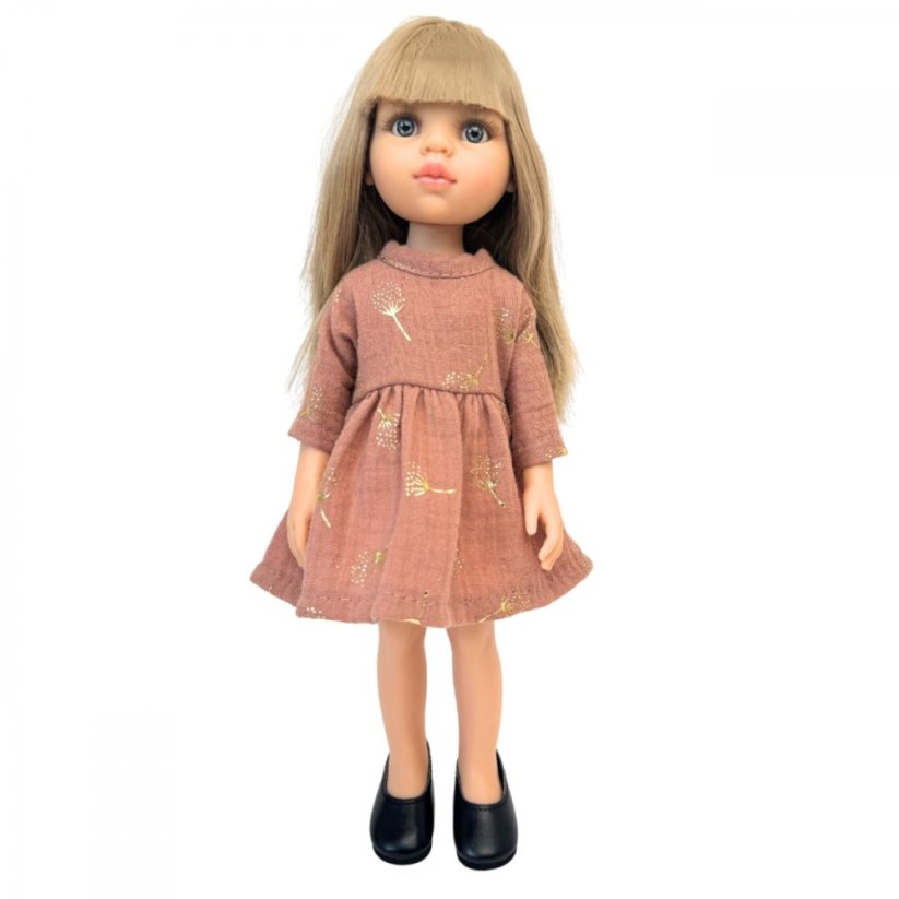 Šaty pro panenku Paola Reina a Minikane 32 cm By Loli - Classic - Brown Gold