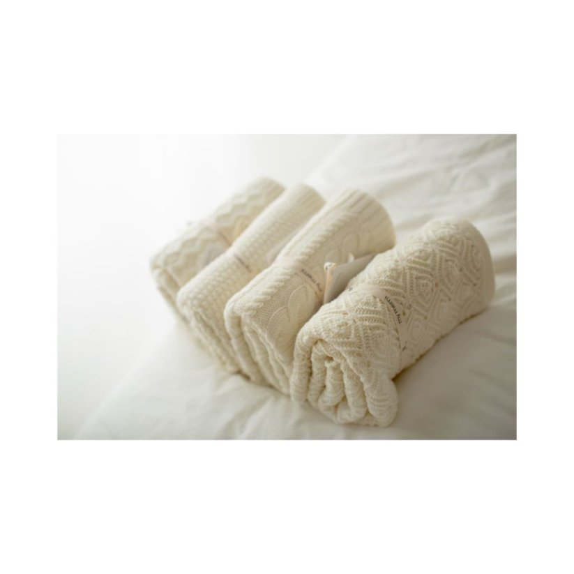 Deka ze 100% merino vlny My Memi - Vines Collection - Cream