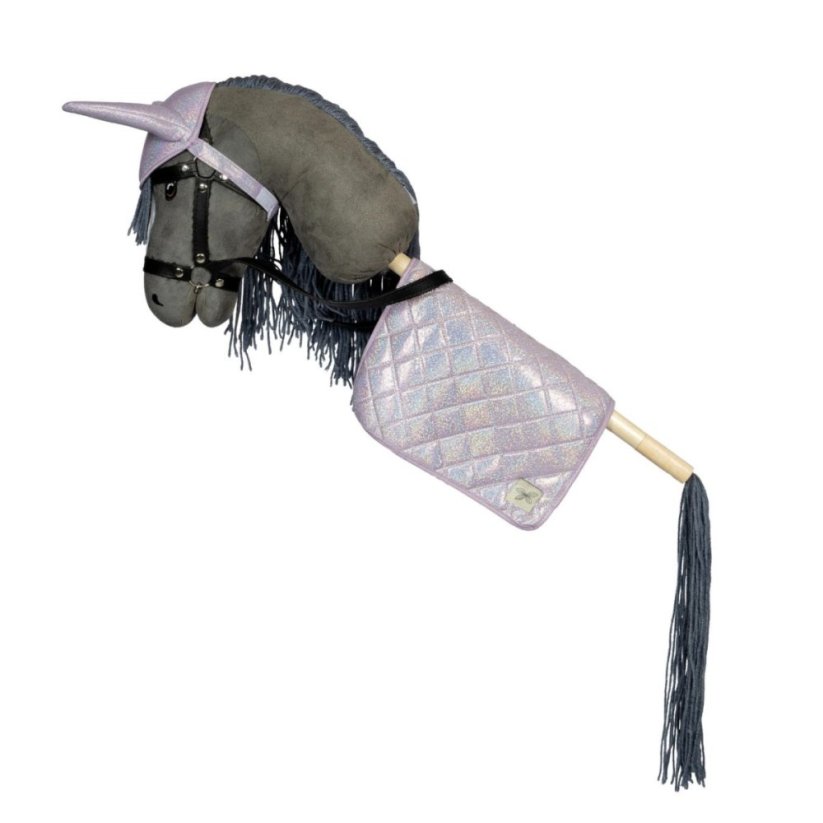 Čabraka s dekou na sedlo pro hobby horse koníka By Astrup - Purple Glitter