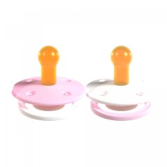 Dudlíky Rebael z přírodního kaučuku 2 ks - Rising Soft Fox/Snowy Soft Flamingo - 0-6 měsíců (velikost 1)