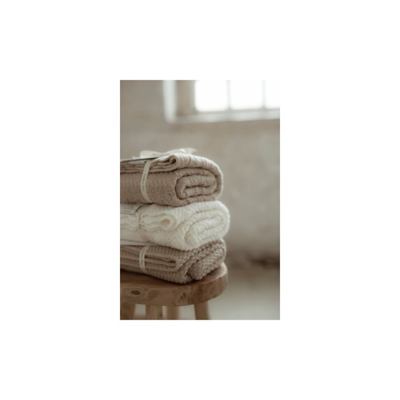 Deka ze 100% merino vlny My Memi - Vines Collection - Cream