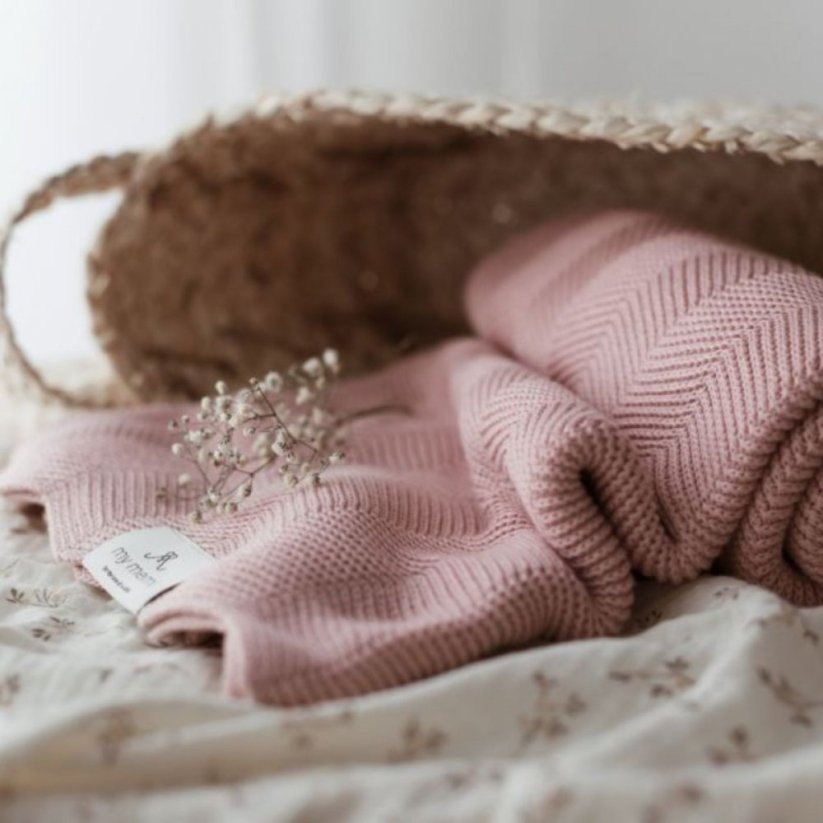 Bambusová deka My Memi - Powder Pink fir