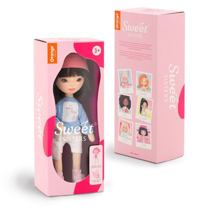 Látková panenka Orange Toys - Sweet Sisters Lilu - Flamingo Sweatshirt