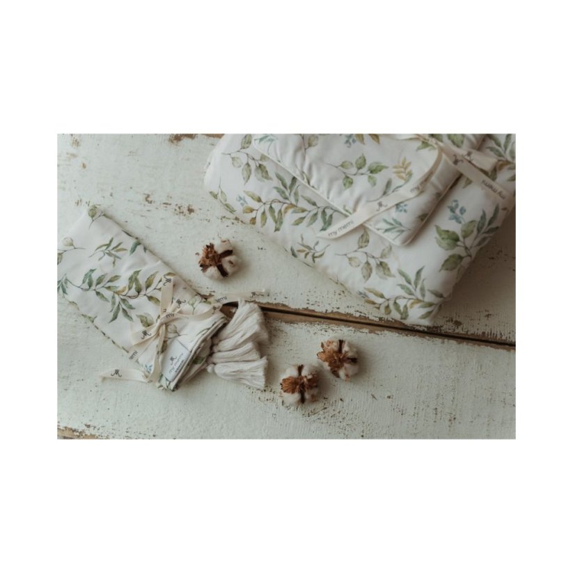 Luxusní dětská souprava polštářku a deky do postýlky boho rostliny - My Memi - Boho Botanic