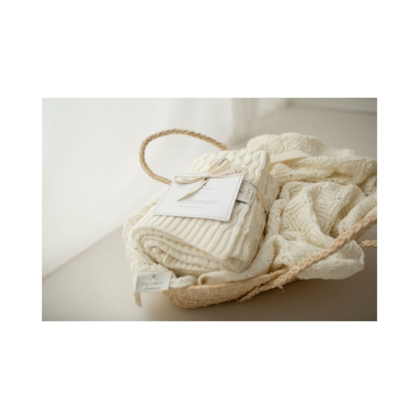 Deka ze 100% merino vlny My Memi - Vines Collection - Cream