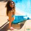 Kostým mořské panny Kuaki Mermaids - ocas, monofin ploutev a vrchní díl plavek - set 3 ks - Ibiza Gold - XXS 5-6 let