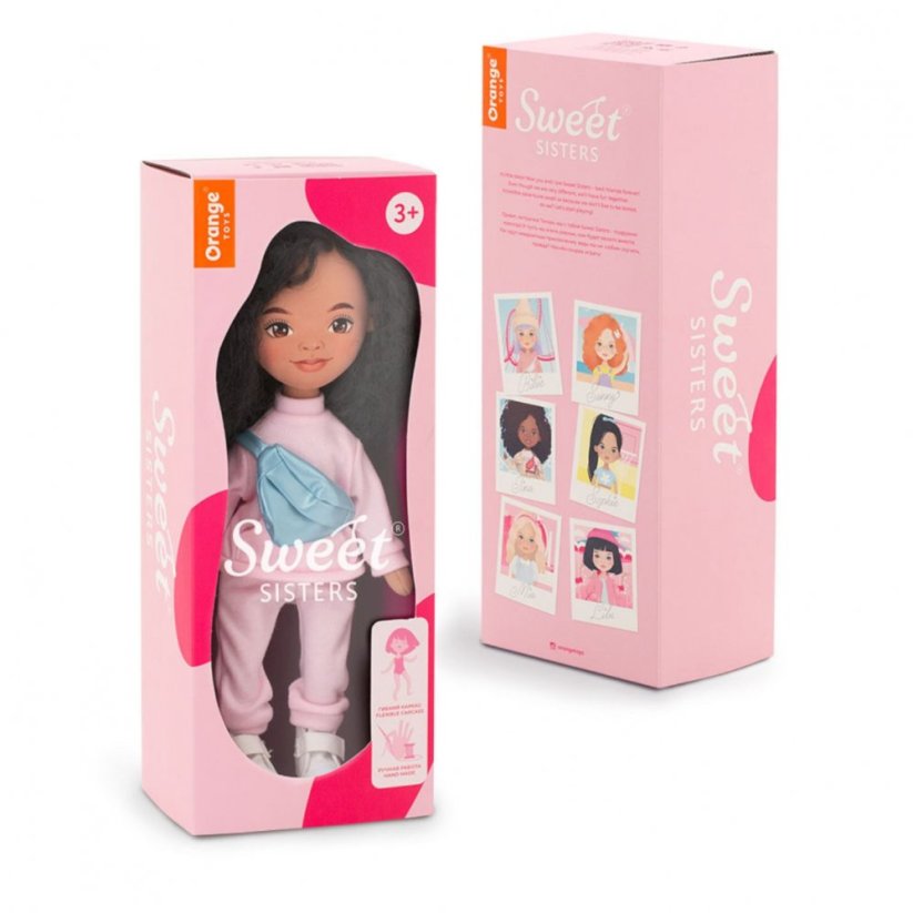 Látková panenka Orange Toys - Sweet sisters Tina - Pink Tracksuit
