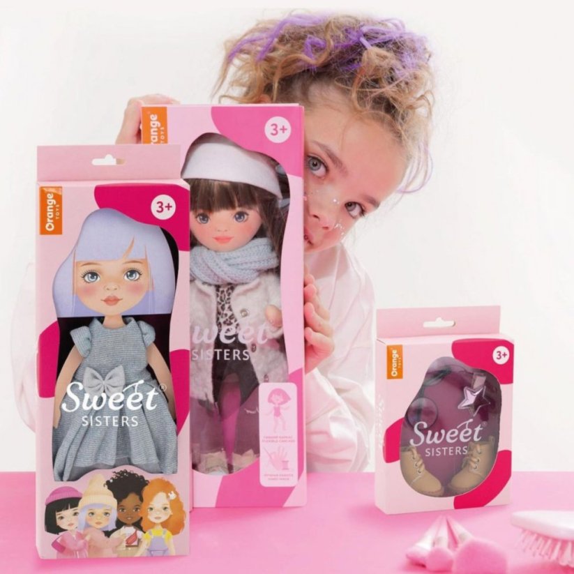 Látková panenka Orange Toys - Sweet sisters Tina - Pink Tracksuit